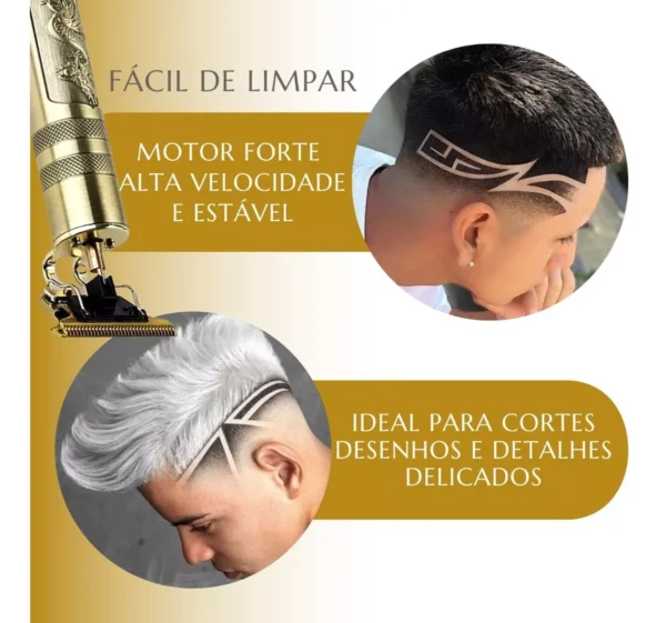 Máquina De Cortar Cabelo Fazer Barba Acabamento Dragão - Imagem 4