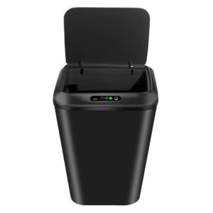 Lixeira Automatica com Sensor, Lixeira Inteligente com Sensor Infravermelho, Lixeira sem Contato para Sala de Estar, Cozinha, Banheiro, Escritório, Quarto, Locais Comerciais, 16L, Preto
