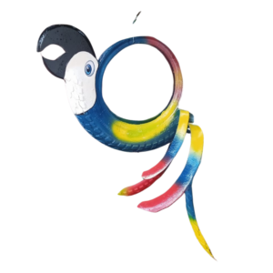 Arara Azul pequena arte em pneu